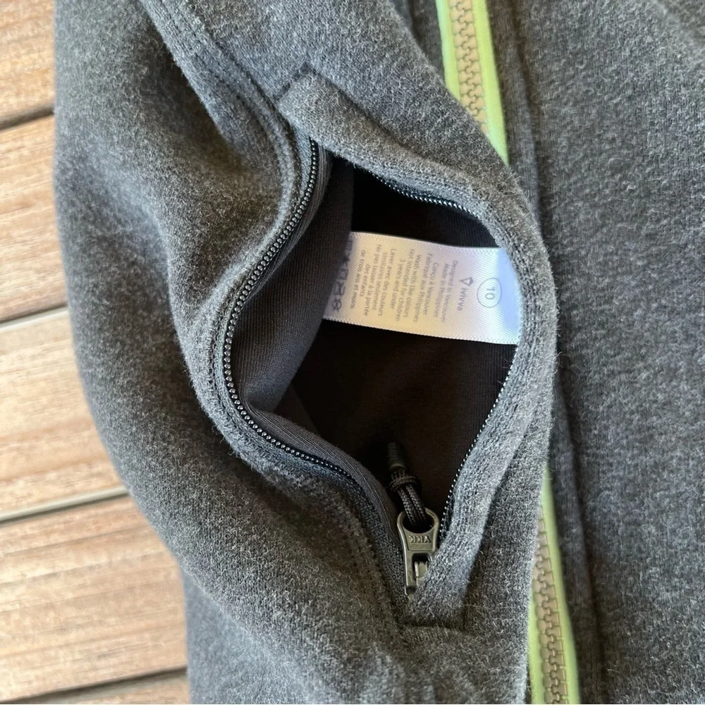 Lululemon Ivivva Saw Into Your Day Full Zip Fleece Lined Jacket Charcoal Gray 10